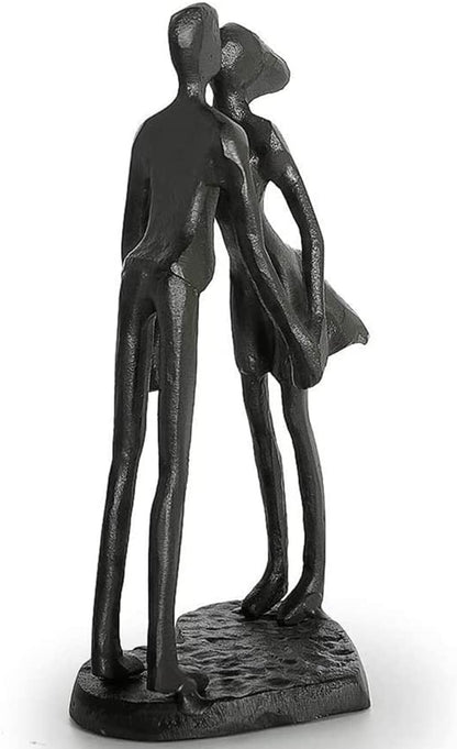 Affectionate Couple Art Iron Sculpture, Passionate Kiss