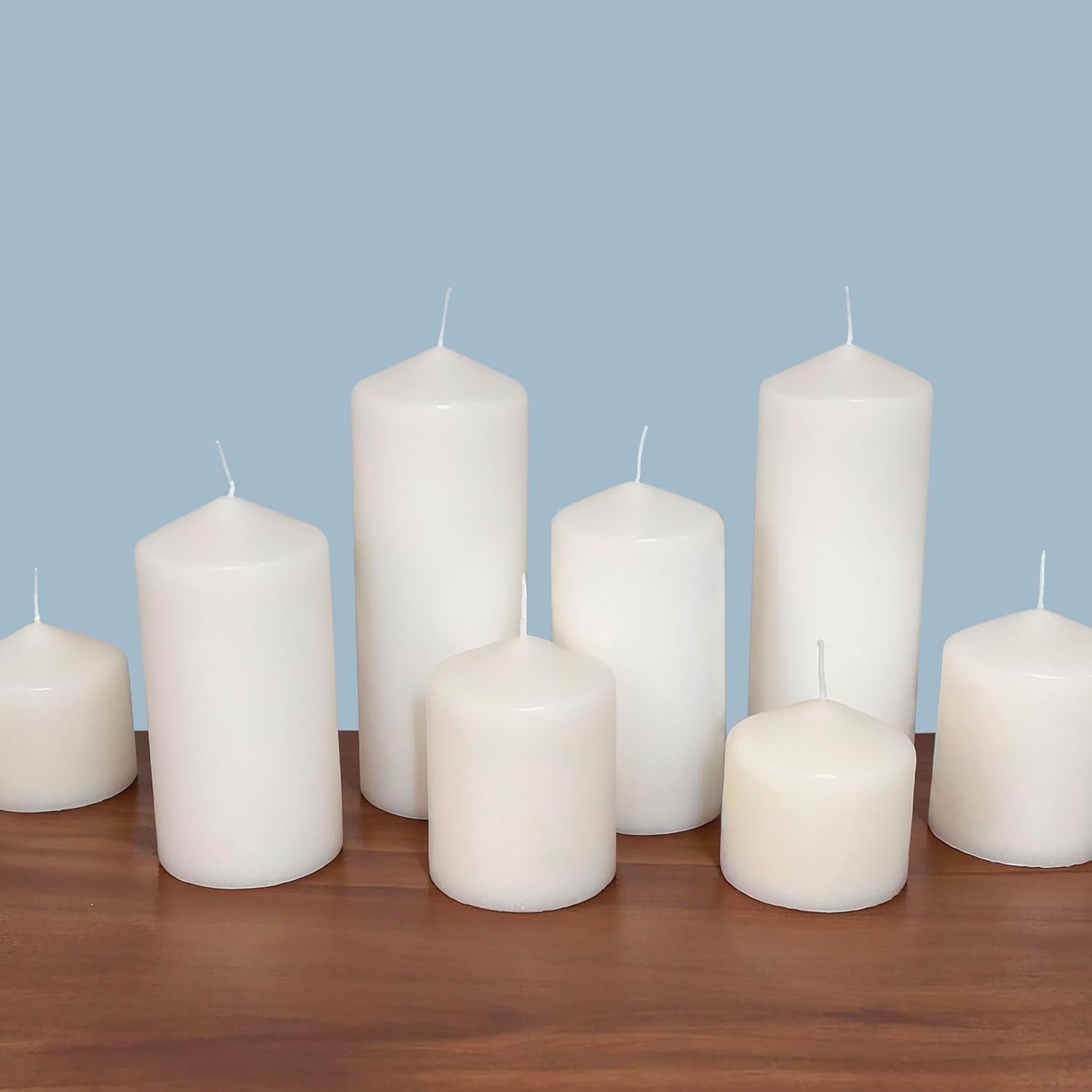 Tall 3X6 Inch Unscented Pillar Candles,White, 6 Count