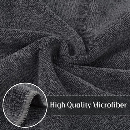 Microfiber Cleaning Cloth Ulura Absorbent Softer Towel Reusable Cleaning Cloth Streak Free Lint Free Cleaning Cloth for Home, Kitchen, Car, Window Use 12X12 Inch Slate Grey 6 Pack