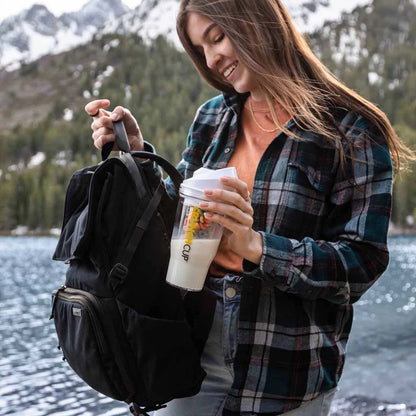 XL White: Portable Plastic Cereal Cup for Breakfast on the Go, Bpa-Free & Dishwasher-Safe