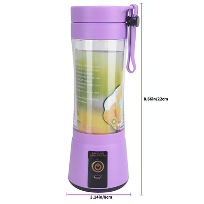 Portable Blender USB Rechargeable Personal Juicer Cup Small Fruit Juice Mixer for Shakes and Smoothies