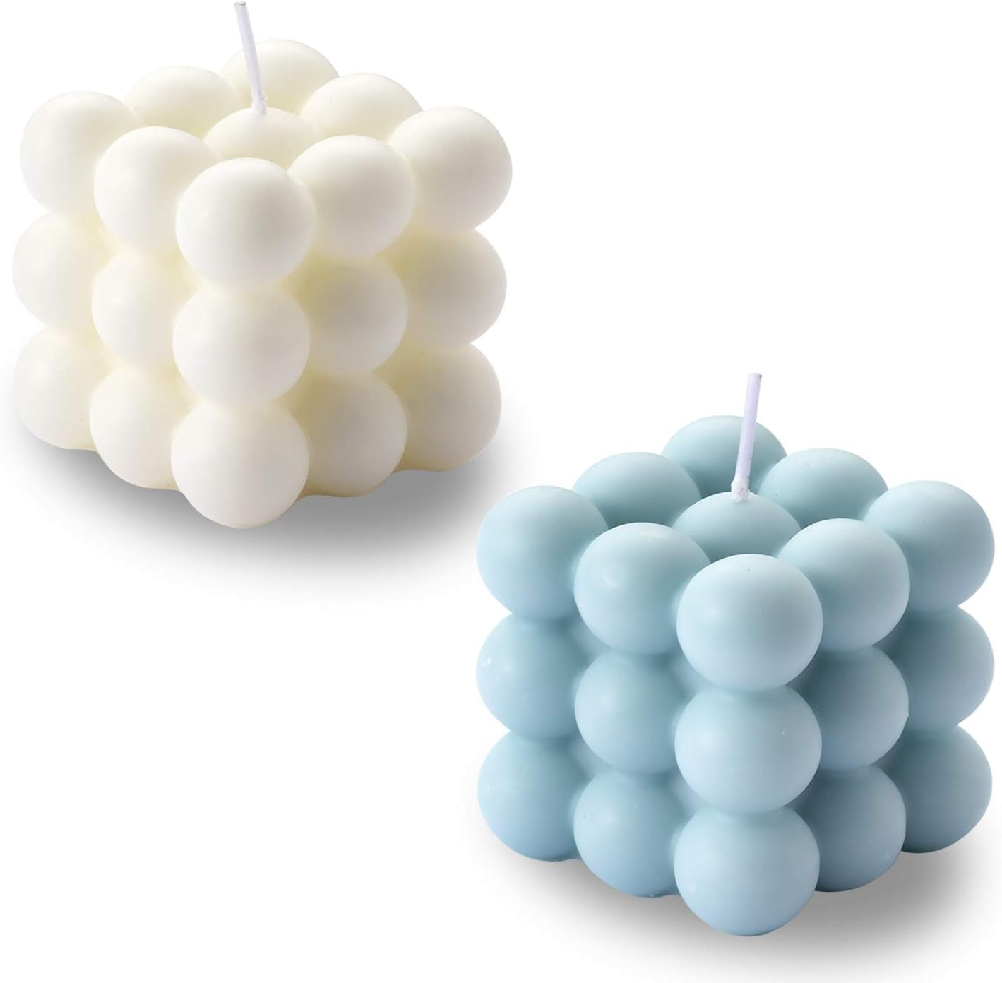 Bubble Candle - Cube Soy Wax Candles, Home Decor Candle, Scented Candle Set 2 Pieces, Home Use and Gifting