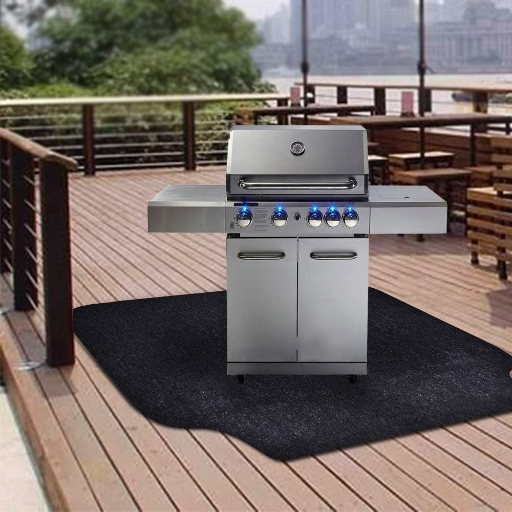 Under the Grill Mat for Gas,Electric Grill,Absorbent Grill under Floor Mat,Protect Decks and Patios from Grease Splatter(Bbq Mat 36Inches X 72Inches)