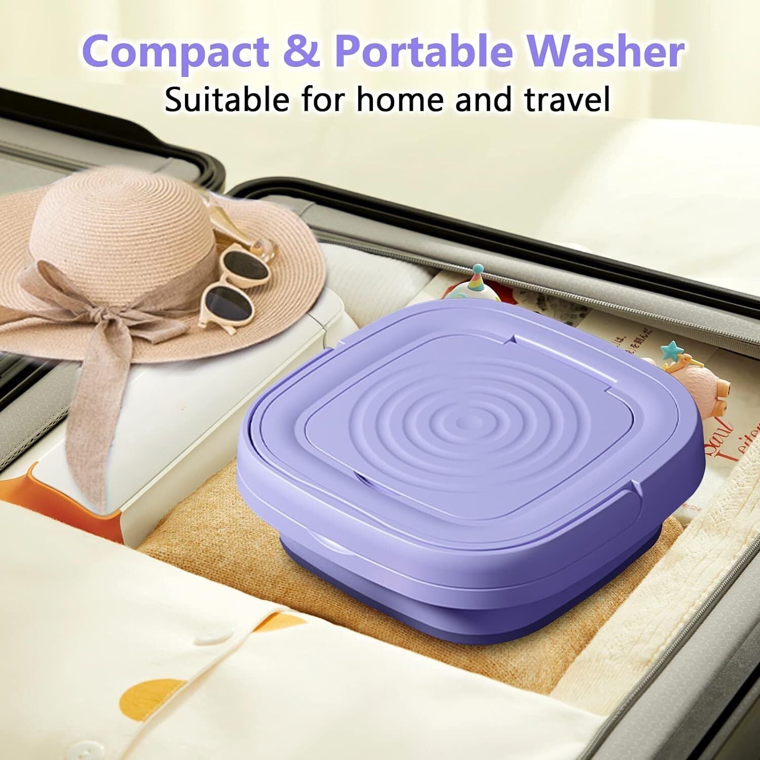 Mini Washing Machine 8L Folding Portable Sterilization Drying Laundry Machine