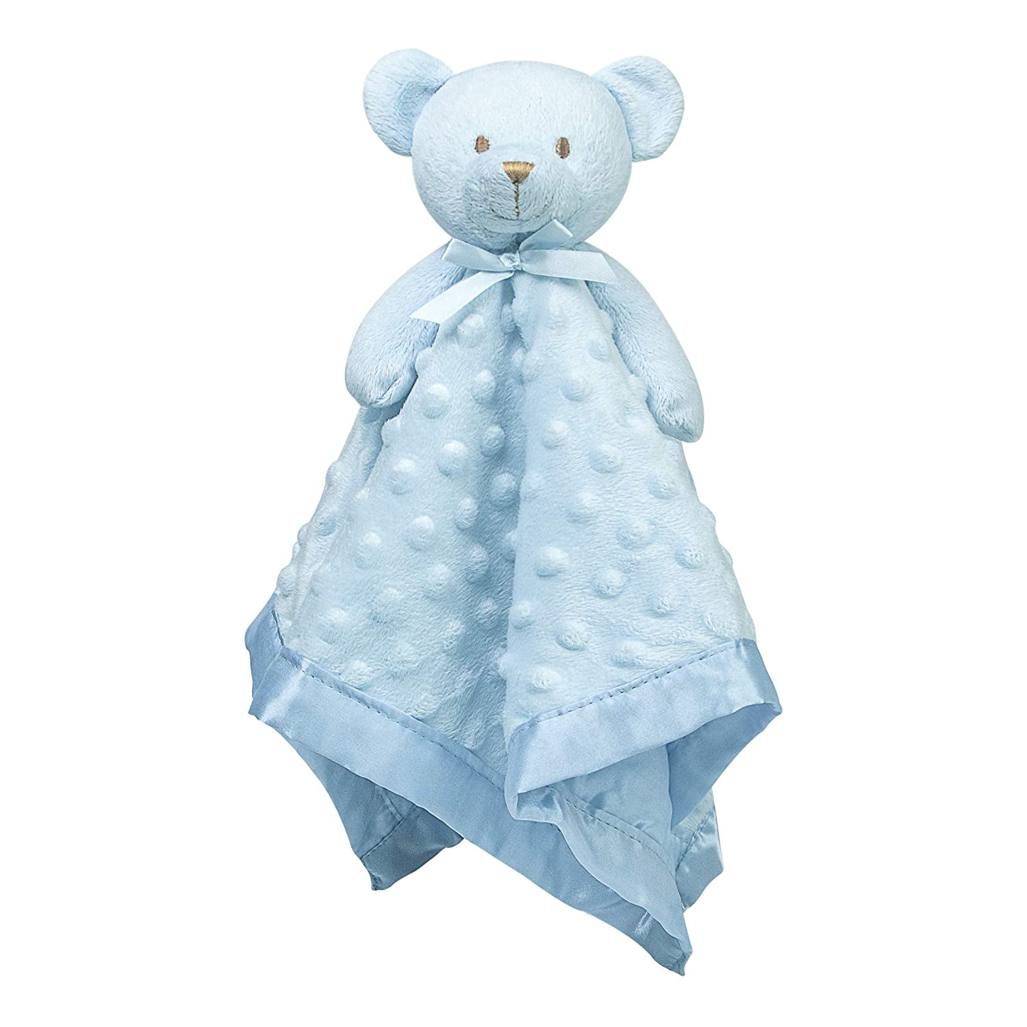 Teddy Bear Lovey Baby Security Blanket Loveys for Babies Boy Unisex Soft Blue Lovie Christmas Baby Gifts for Newborn Toddler 16 Inch