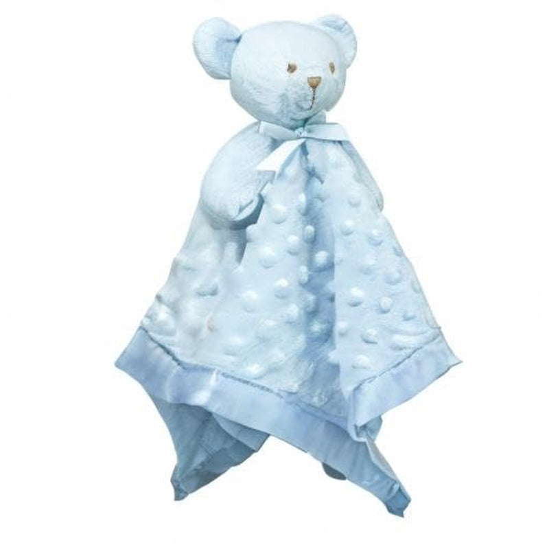 Teddy Bear Lovey Baby Security Blanket Loveys for Babies Boy Unisex Soft Blue Lovie Christmas Baby Gifts for Newborn Toddler 16 Inch