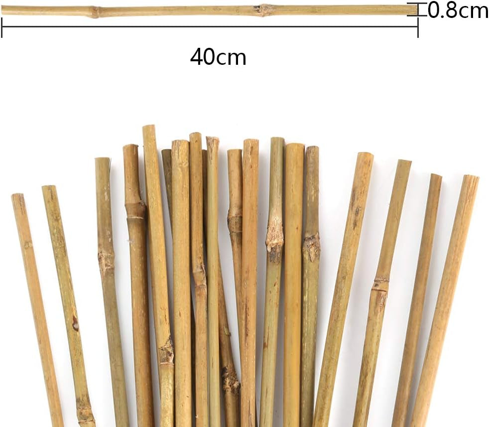 20PC 1.33'/16 Inch Natural Thick Stakes Garden Stakes Bamboo Sticks for Outdoor and Indoor, Potted Tomato Plant Support